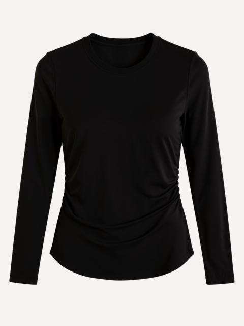 Black Jersey Long-Sleeve Blouse