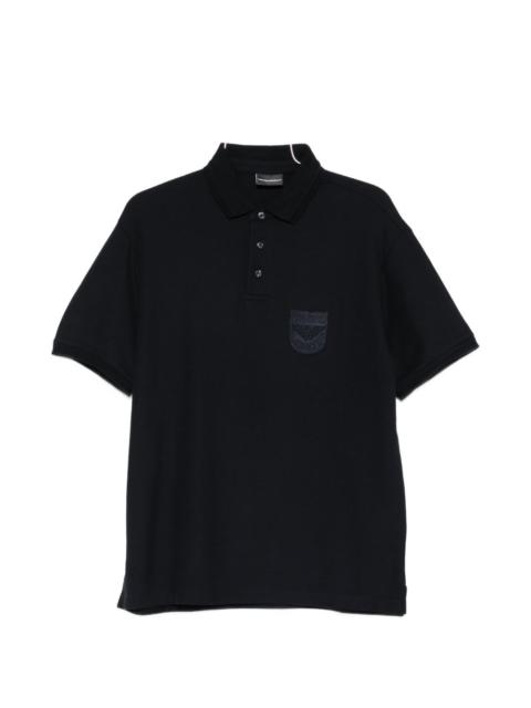 logo-patch polo shirt