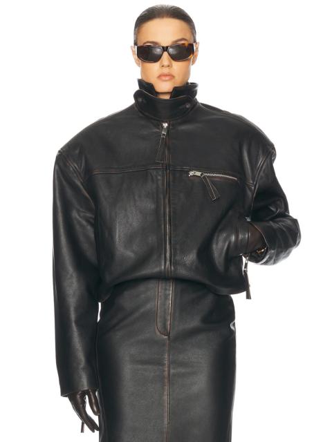 The Leather Oversized Moto Jacket