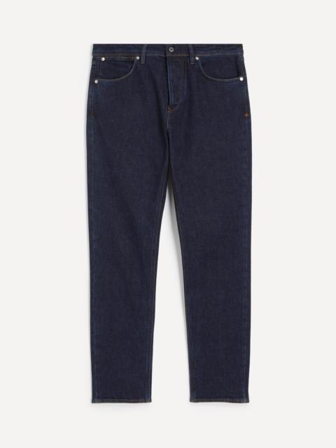 Stretch Indigo Loose-Fit Jeans in Blue Rinsed