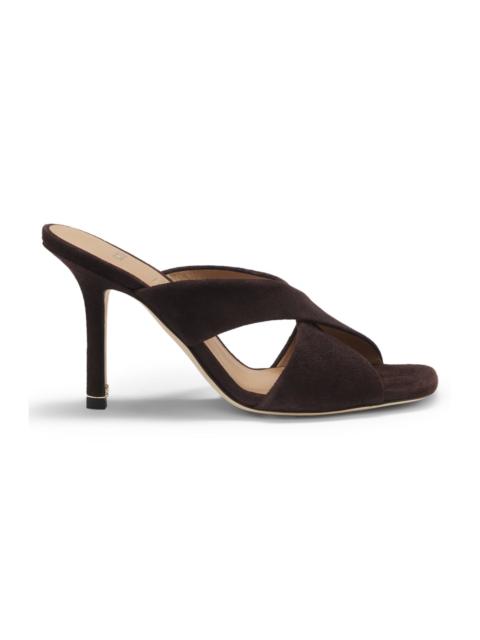 SUEDE SANDALS WITH CROSSOVER STRAPS