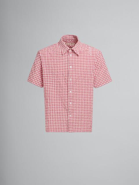 LIGHT BLUE AND WHITE SEERSUCKER CHECKED SHIRT
