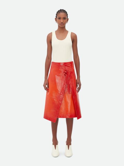 Leather Wrapped Skirt With Degradé Effect