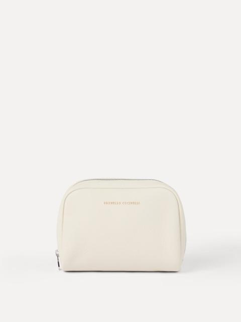 Fine grain calfskin slim beauty case