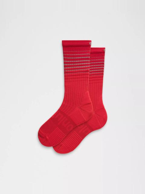 Unisex Power Stride Crew Socks *Reflective Grid