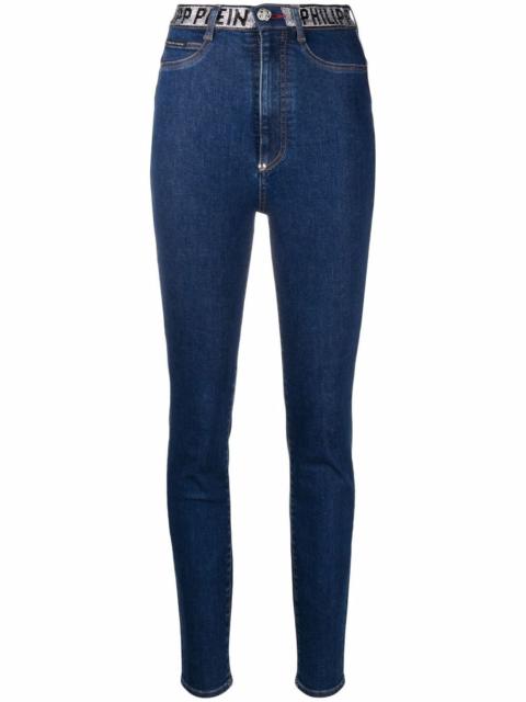 logo-embellished skinny-leg jeans