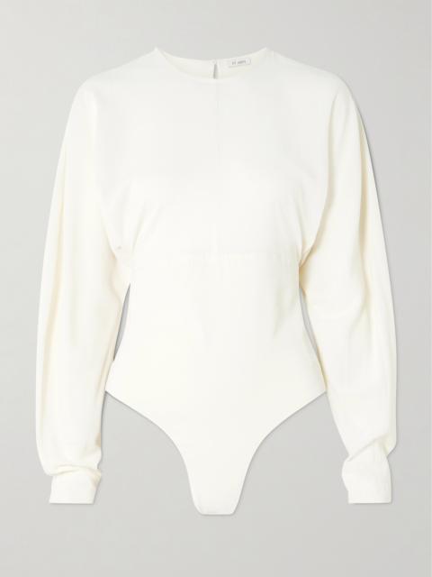 Gathered Stretch-crepe Bodysuit