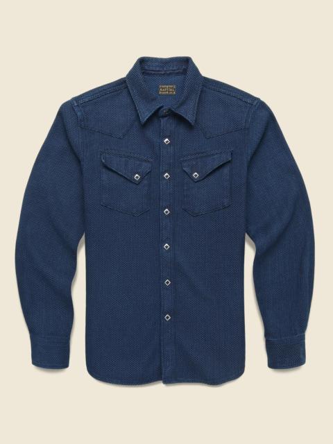 Sashiko Western Shirt - Indigo