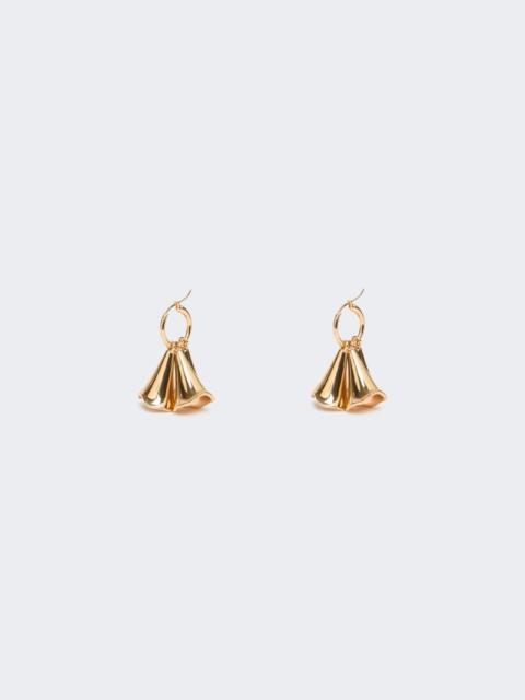 Floral pendant earrings - gold