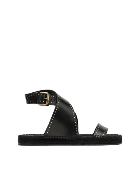 studded cross-strap sandals
