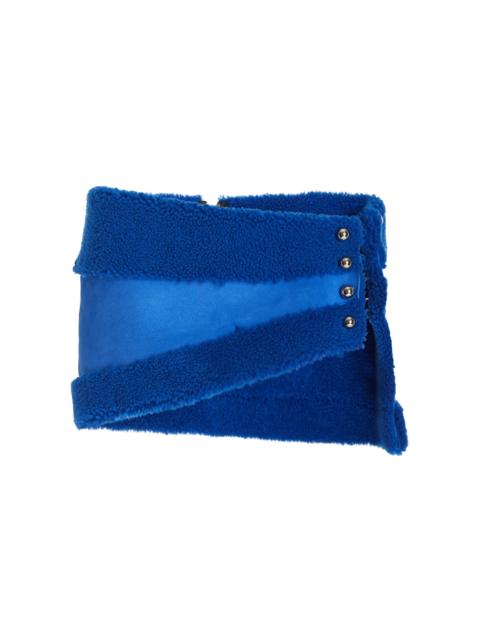 Curly Shearling Mini Skirt blue