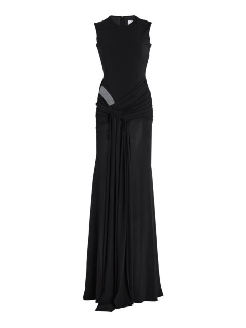 Cut-out Draped Jersey Gown black