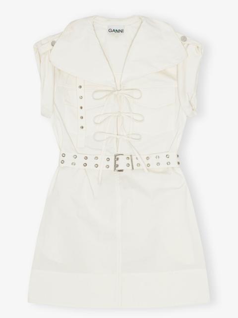 OFF-WHITE STRETCH COTTON MINI DRESS