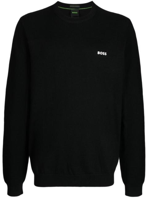 logo-print ribbed jumper