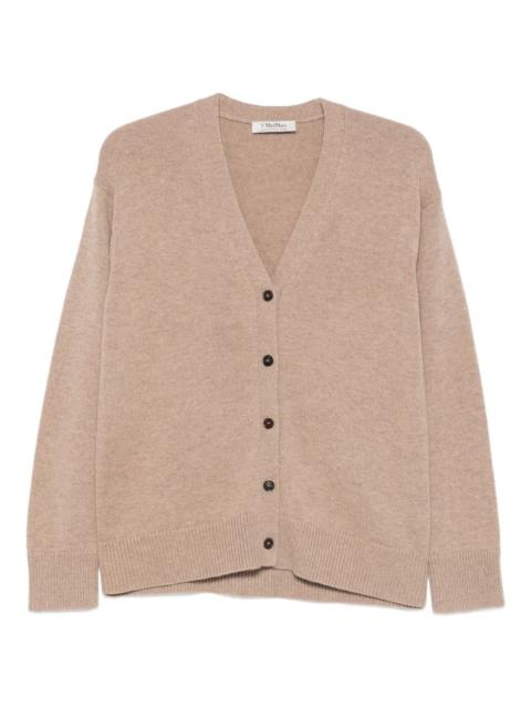 button-fastening V-neck cardigan
