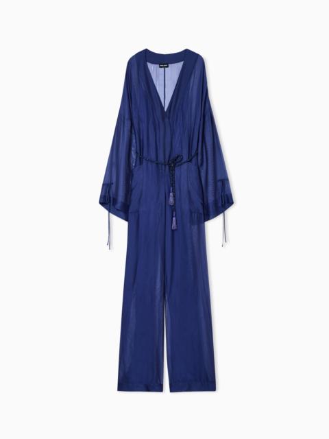 VISCOSE AND SILK GAUZE JUMPSUIT