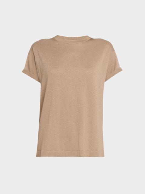 Cashmere Silk Lurex Short-Sleeve T-Shirt