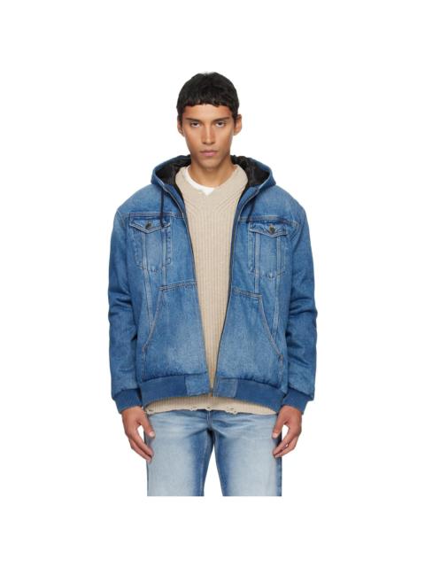 Blue Hooded Denim Jacket