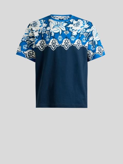 COTTON T-SHIRT WITH PLACED FLORAL PRINT
