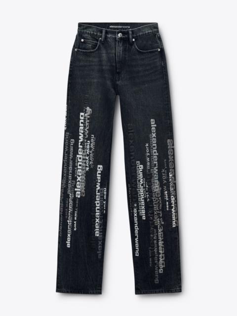 Grey EZ Jean with Vertical Logo