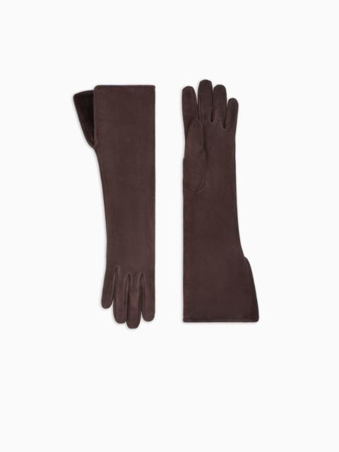 LONG LEATHER GLOVES WITH SHEEPSKIN LINING