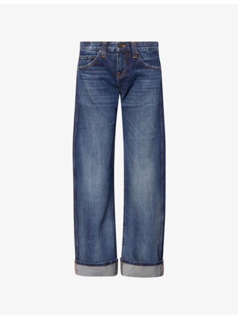 Karo Turn-Up Straight-Leg Denim Jeans
