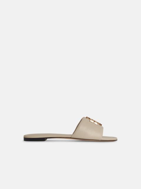 'ELEANOR' CREAM LEATHER SLIPPERS