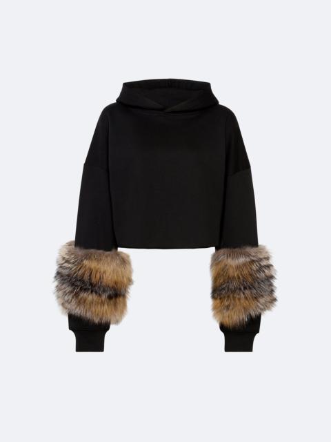 Cotton Sweatshirt With Fur