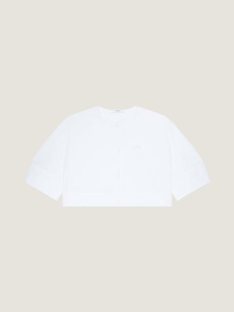 CROPPED SHIRT IN POPLIN WITH GIVENCHY PATCH