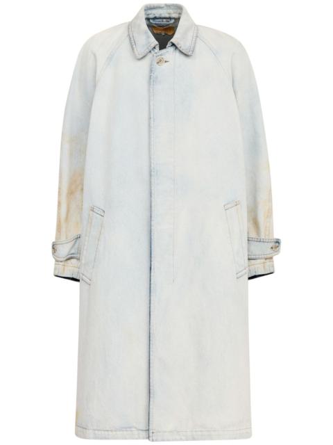 distressed-effect coat