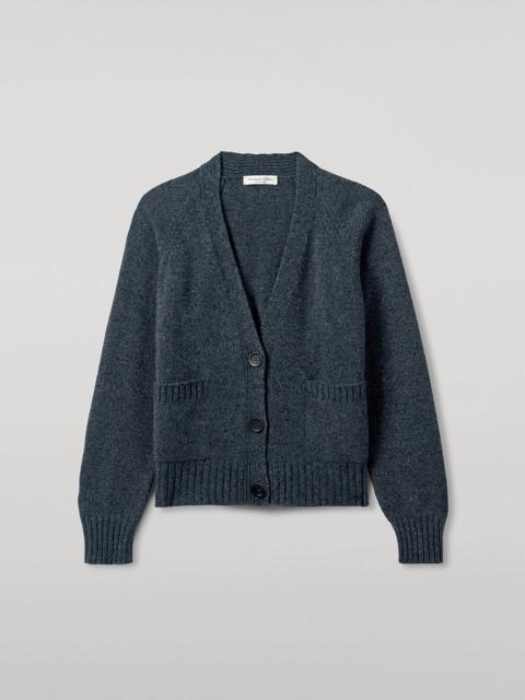 Donegal Cashmere Blue V Neck Cardigan