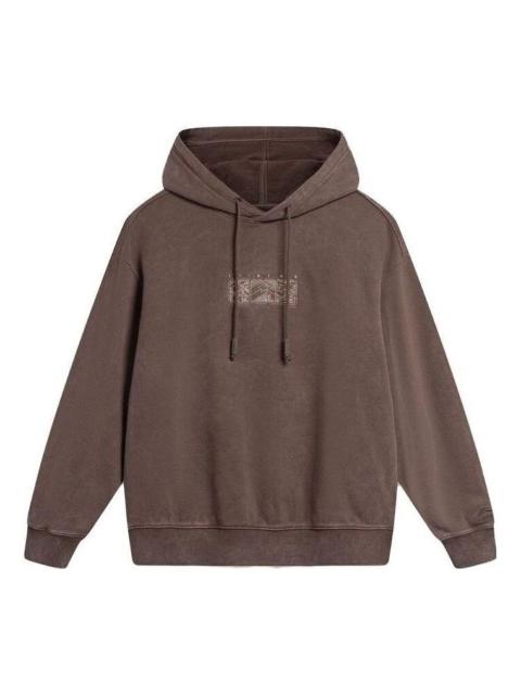 Li-Ning Chinese Culture Logo Fleece Hoodie 'Brown' AWDT905-1
