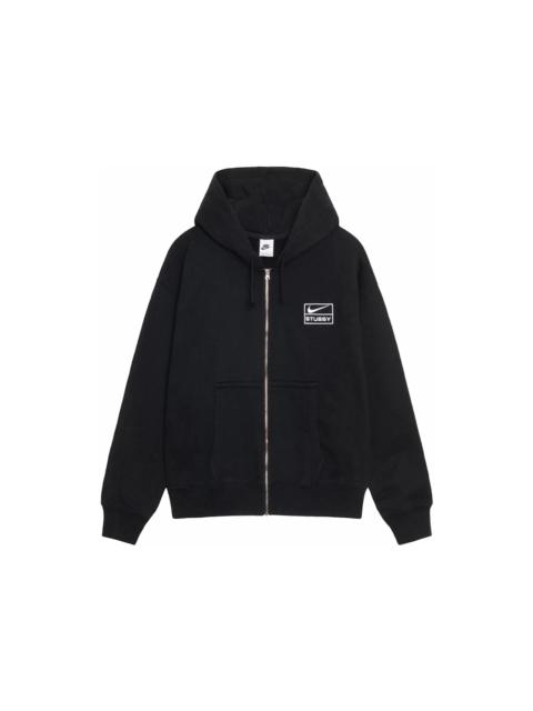 Stussy x Nike Stone Washed Fleece Zip Hoodie (SS24) Black