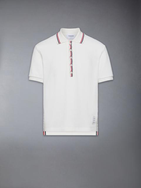 COTTON WAFFLE RIB CUFF POLO