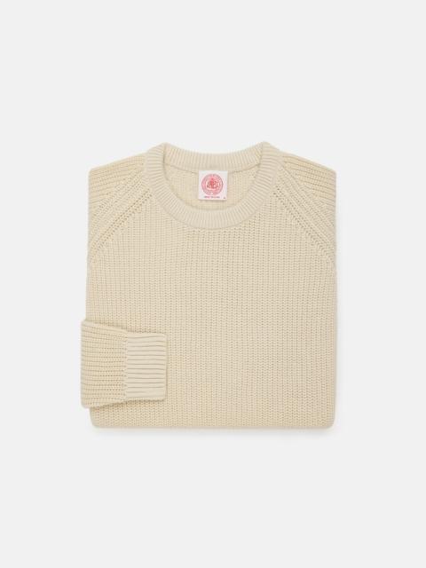 NATURAL SHAKER KNIT COTTON CREW NECK SWEATER - TRIM FIT