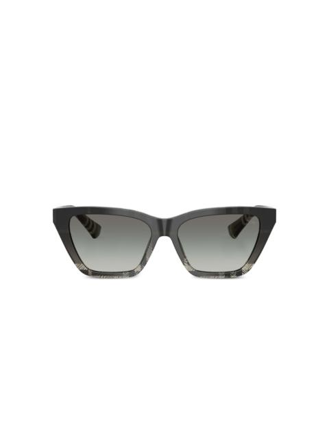 check-pattern cat-eye sunglasses