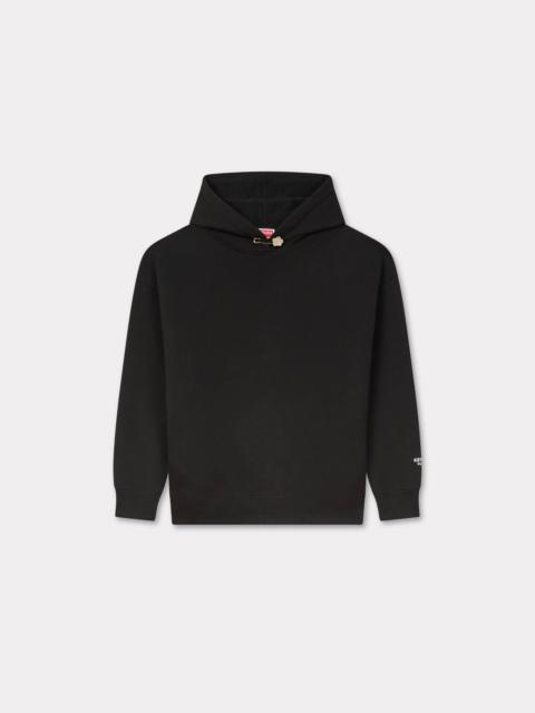 'Boke Flower' pin oversized hoodie in cotton