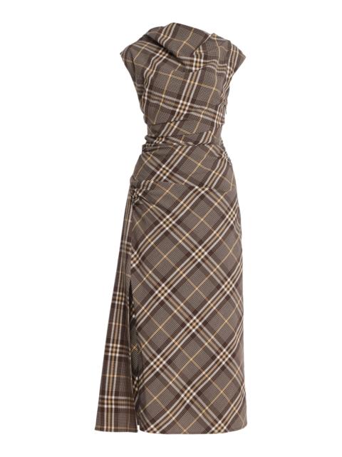 Burke Draped Midi Dress brown