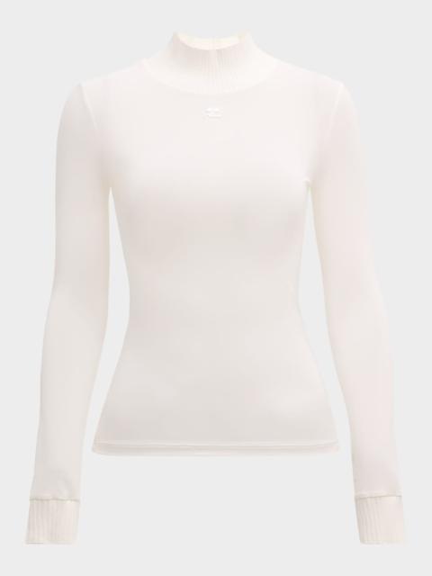 Re-Edition Mock-Neck Long-Sleeve Fitted Top