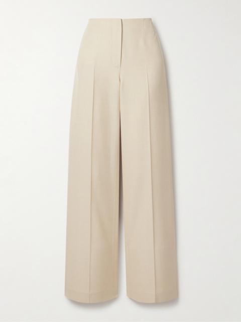 Silk-dupioni Straight-leg Pants