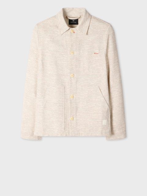 Ecru Multi-Textured Cotton Work Jacket
