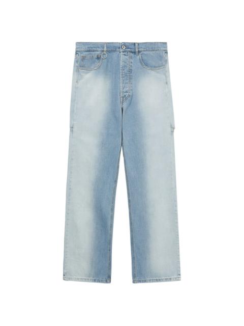 cut-out straight-leg jeans