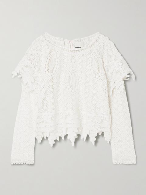 Hyliana Layered Scalloped Cotton Lace Blouse