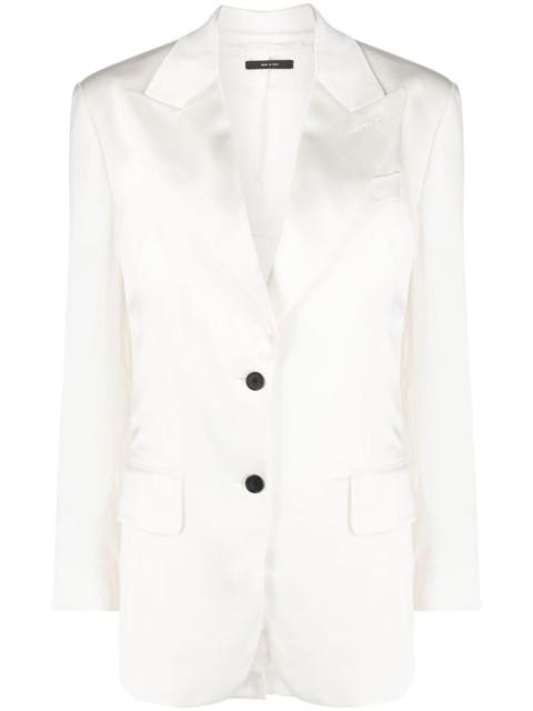 single-breasted satin-finish blazer