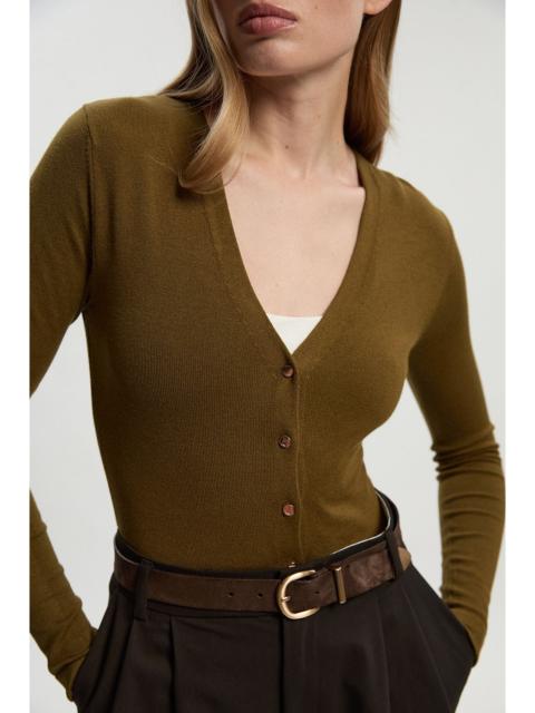 Viscose Blend Knitted Button Detail Cardigan