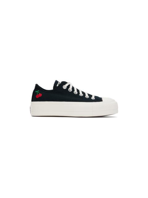 Black Chuck Taylor All Star Lift Platform Cherries Low Top Sneakers