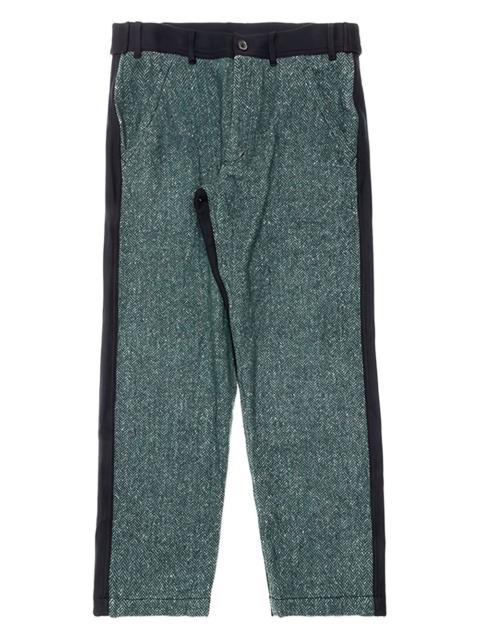 herringbone-panel trousers