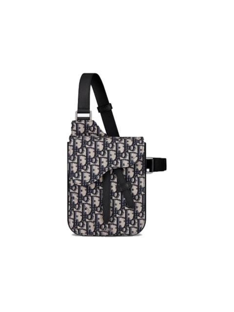 Dior Saddle Pouch Oblique Jacquard Beige/Black