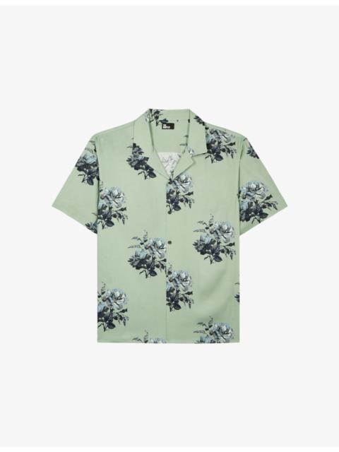 Floral-Print Short-Sleeve Woven Shirt