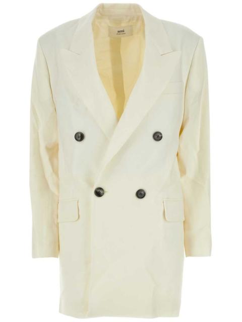 double-breasted virgin wool coat